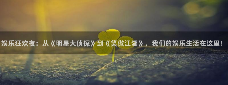 摩登7官网：娱乐狂欢夜：从《明星大侦探》到《笑傲江湖》，我们的娱乐生活在这里！